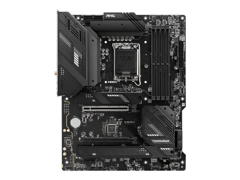 MSI MAG B760 TOMAHAWK WIFI - Motherboard - ATX - LGA1700-Sockel - B760 Chipsatz - USB 3.2 Gen 1, USB 3.2 Gen 2, USB-C 3.2 Gen2, USB-C 3.2 Gen 2x2 - 2.5 Gigabit LAN, Wi-Fi 6E, Bluetooth - Onboard-Grafik (CPU erforderlich)