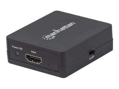 Manhattan HDMI Splitter 2-Port , 1080p, Black, Displays output from x1 HDMI source to x2 HD displays (same output to both displays)