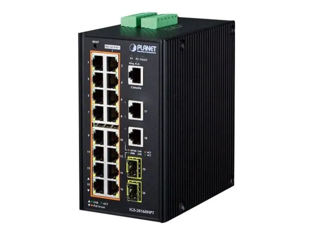 Planet IGS-20160HPT - Switch - L3 - managed - 16 x 10/100/1000 (PoE+)