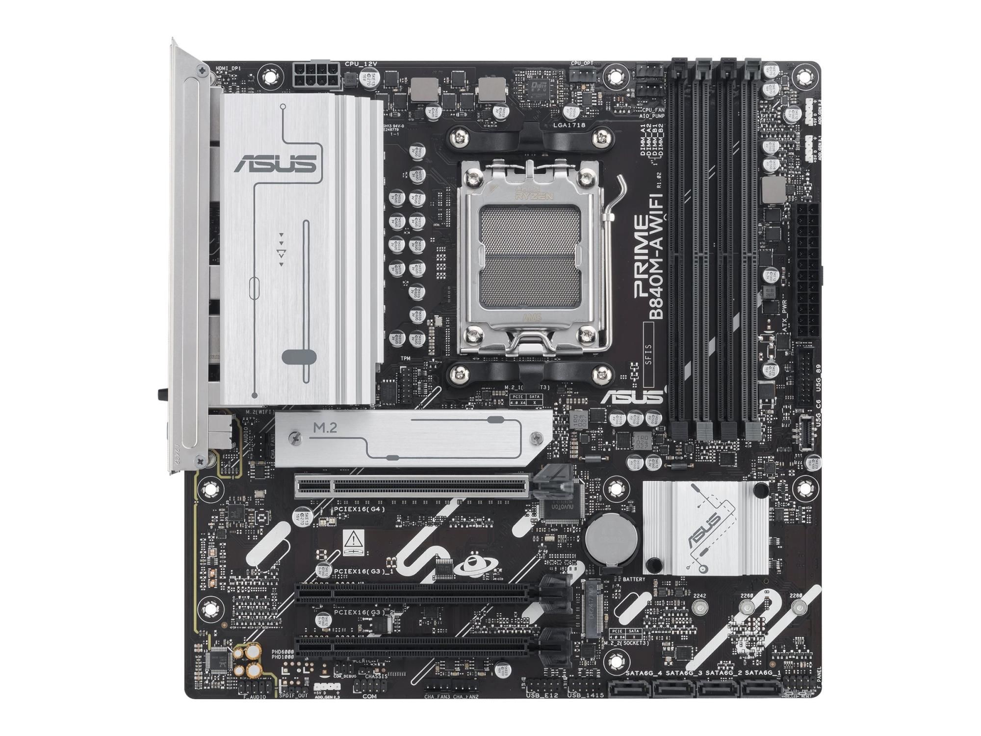 ASUS PRIME B840M-A-CSM - Motherboard - micro ATX - Socket AM5 - AMD B840 Chipsatz - USB-C 3.2 Gen 1, USB 3.2 Gen 1 - 2.5 Gigabit LAN - Onboard-Grafik (CPU erforderlich)