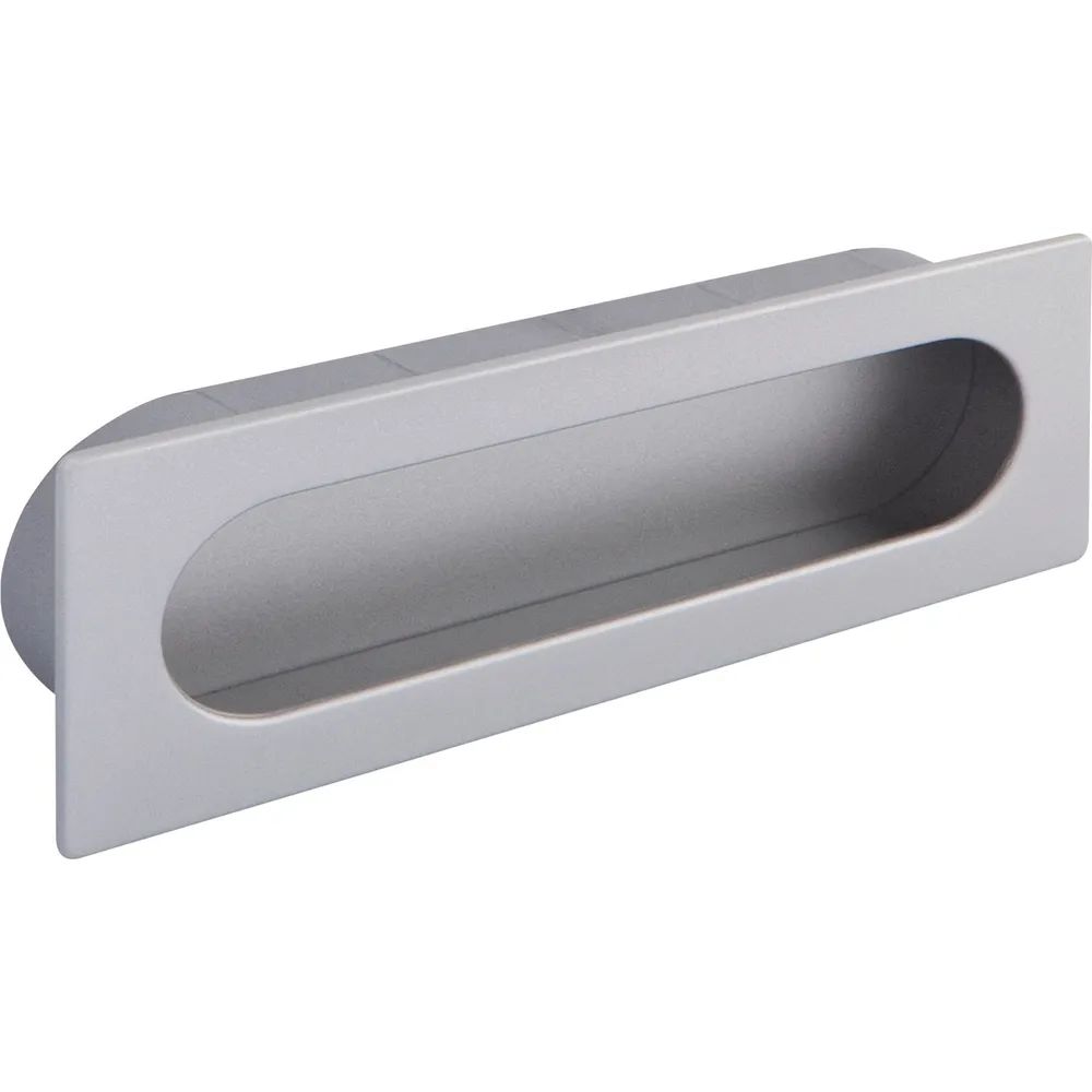 Siro Muschelgriff Azan Breite 125 mm, Einlassmaß 121 x 39 mm, ZN alufarbig