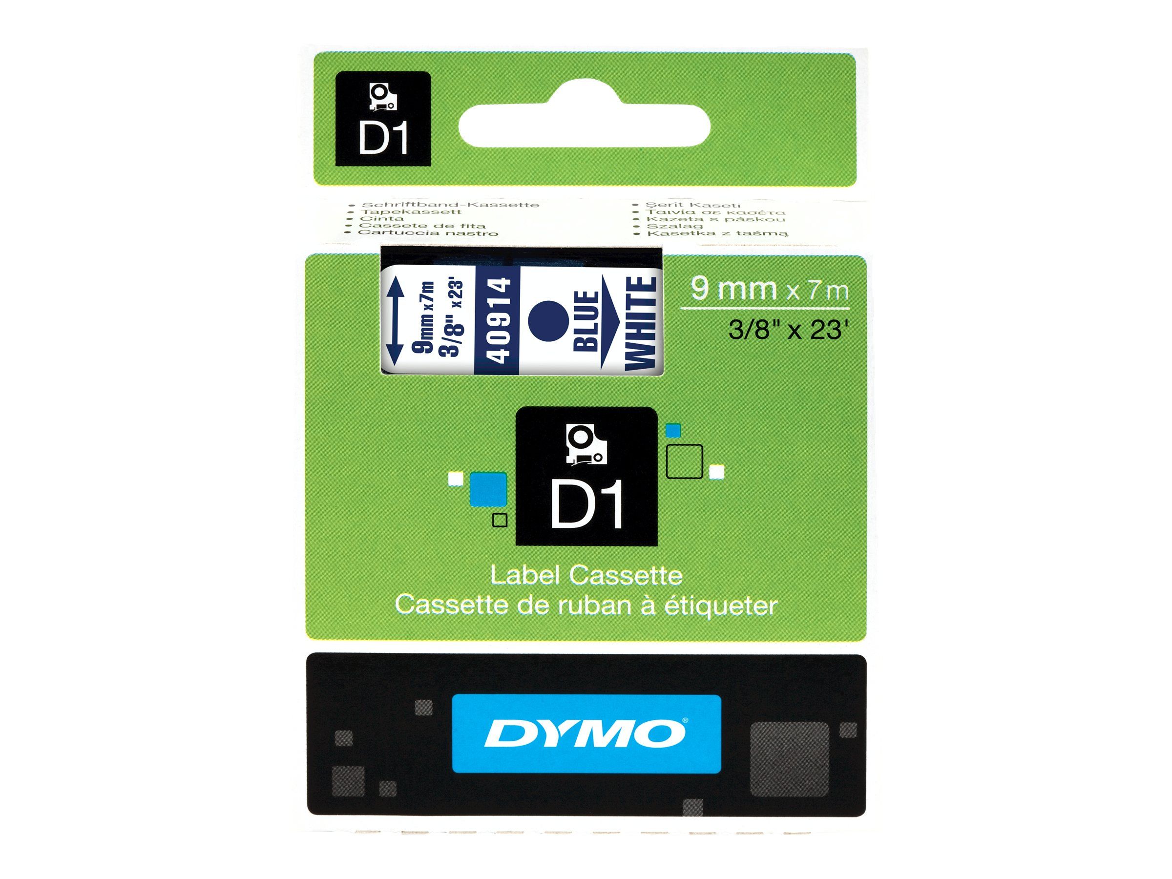 Dymo D1 - Selbstklebend - blau auf weiß - Rolle (0,9 cm x 7 m)