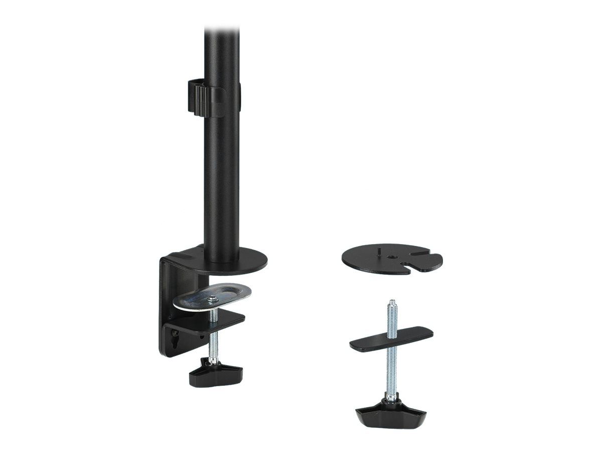 Kensington Befestigungskit (Doppelarm, C-Halterung 10 - 88 mm, Tüllenmontage 10 - 88 mm, Stange, 2 VESA-Platten) - Voll beweglich - für 2 LCD-/Plasma-Konsolen - vertikale Stapelung - Stahl - Schwarz - Bildschirmgröße: 33-81.3 cm (13"-32")