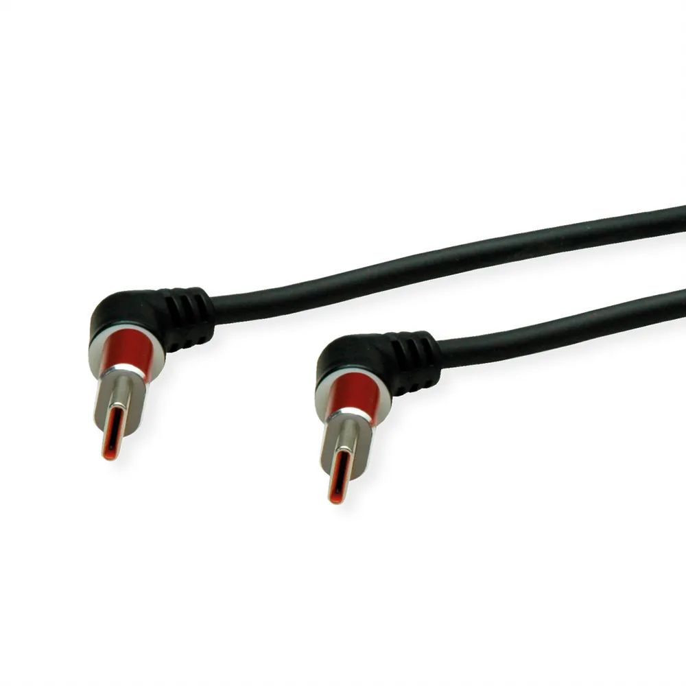 ROLINE USB 2.0 Kabel, Typ-C - Typ-C, ST/ST, 360° Rotation, schwarz / rot, 2 m