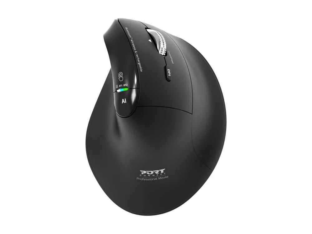 PORT Designs PORT - Maus - ergonomisch - optisch - 6 Tasten - kabellos - 2.4 GHz, Bluetooth - kabelloser Empfänger (USB)
