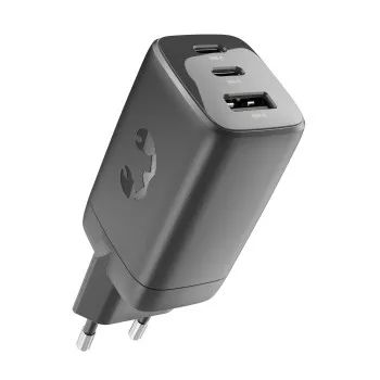 Fresh 'n Rebel 2x USB C+A Wall Charger 67W PD, Storm Grey