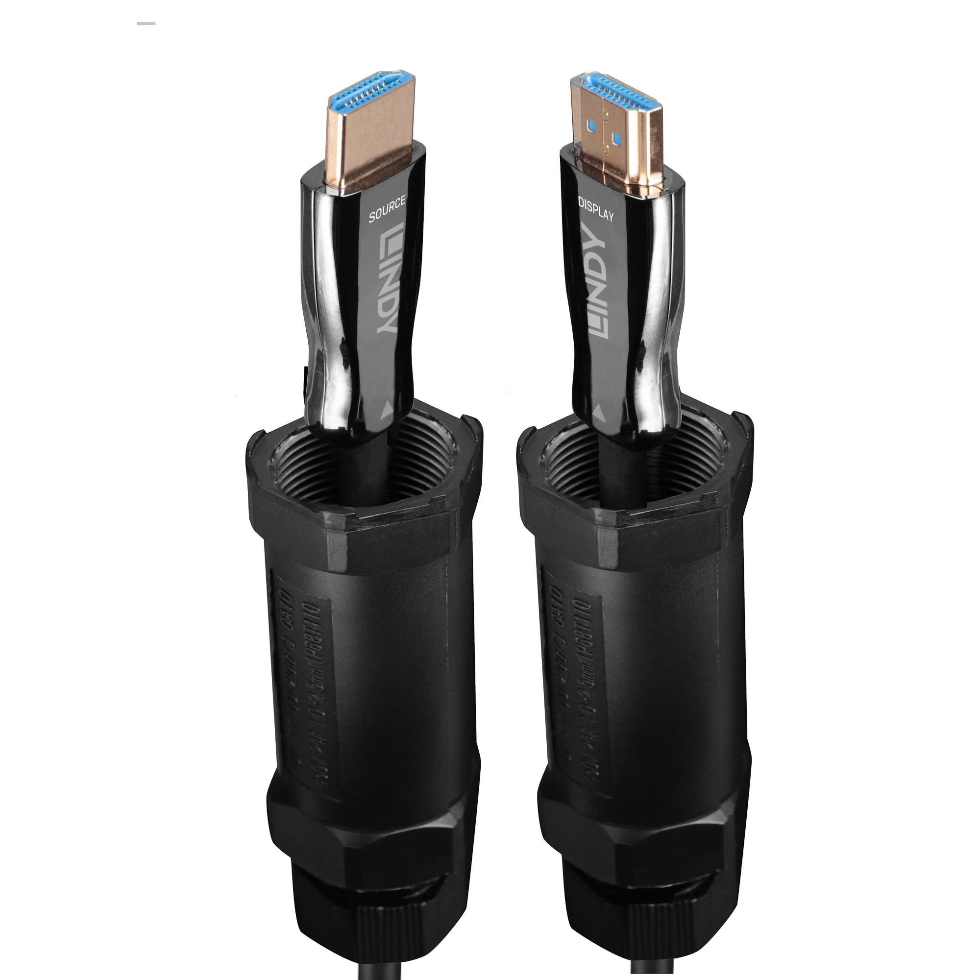 Lindy Ultra High Speed - HDMI-Kabel - HDMI männlich zu HDMI männlich - 30 m - Hybrid Kupfer/Kohlefaser - Schwarz - gepanzert, unterstützt 8K 60 Hz (7680 x 4320)