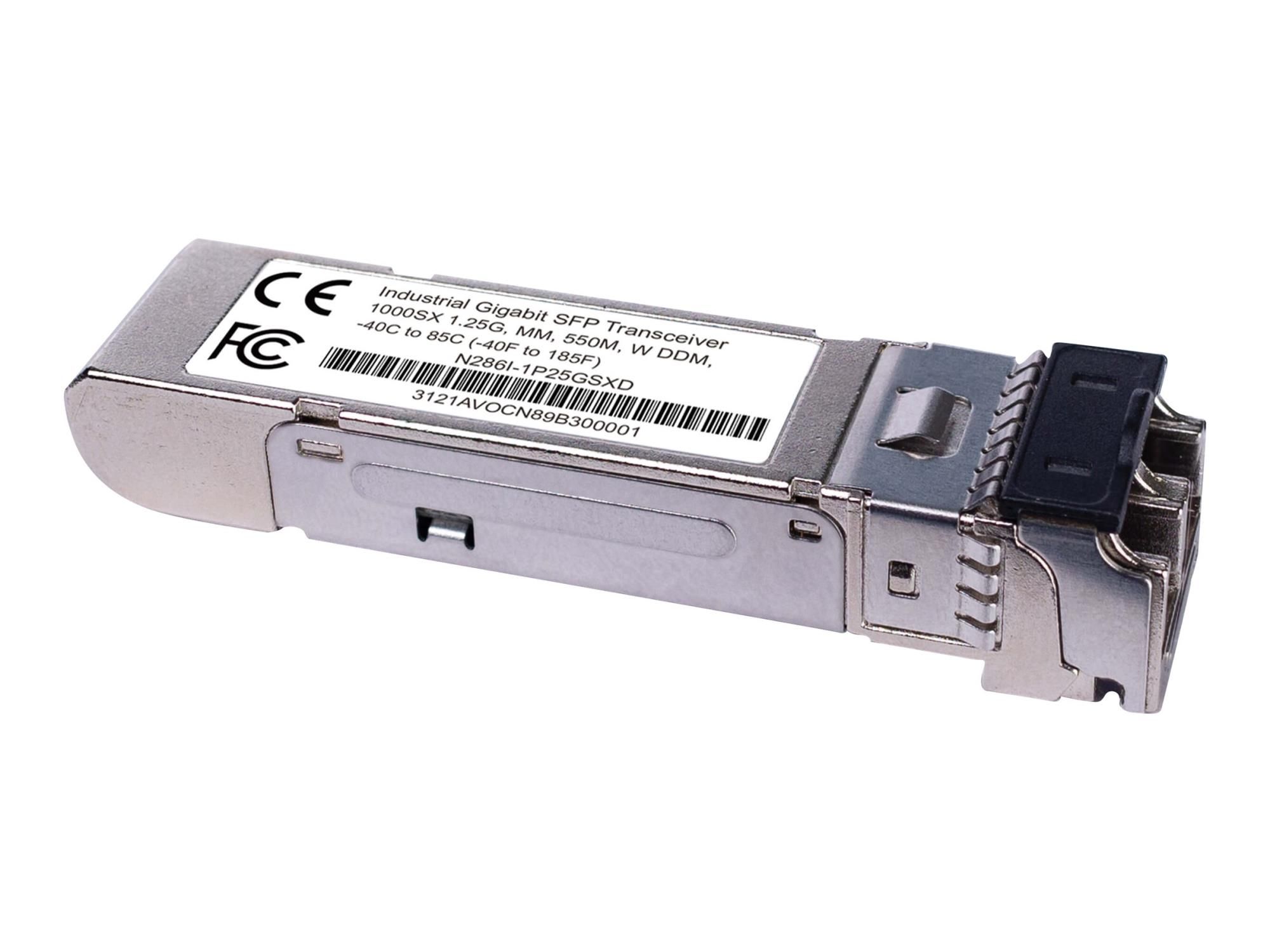 Eaton Tripp Lite Series Industrial Gigabit SFP Transceiver - 1000Base-SX, Multimode, LC Duplex, DDM, -40° to 85°C, 550 m (1,804 ft.)