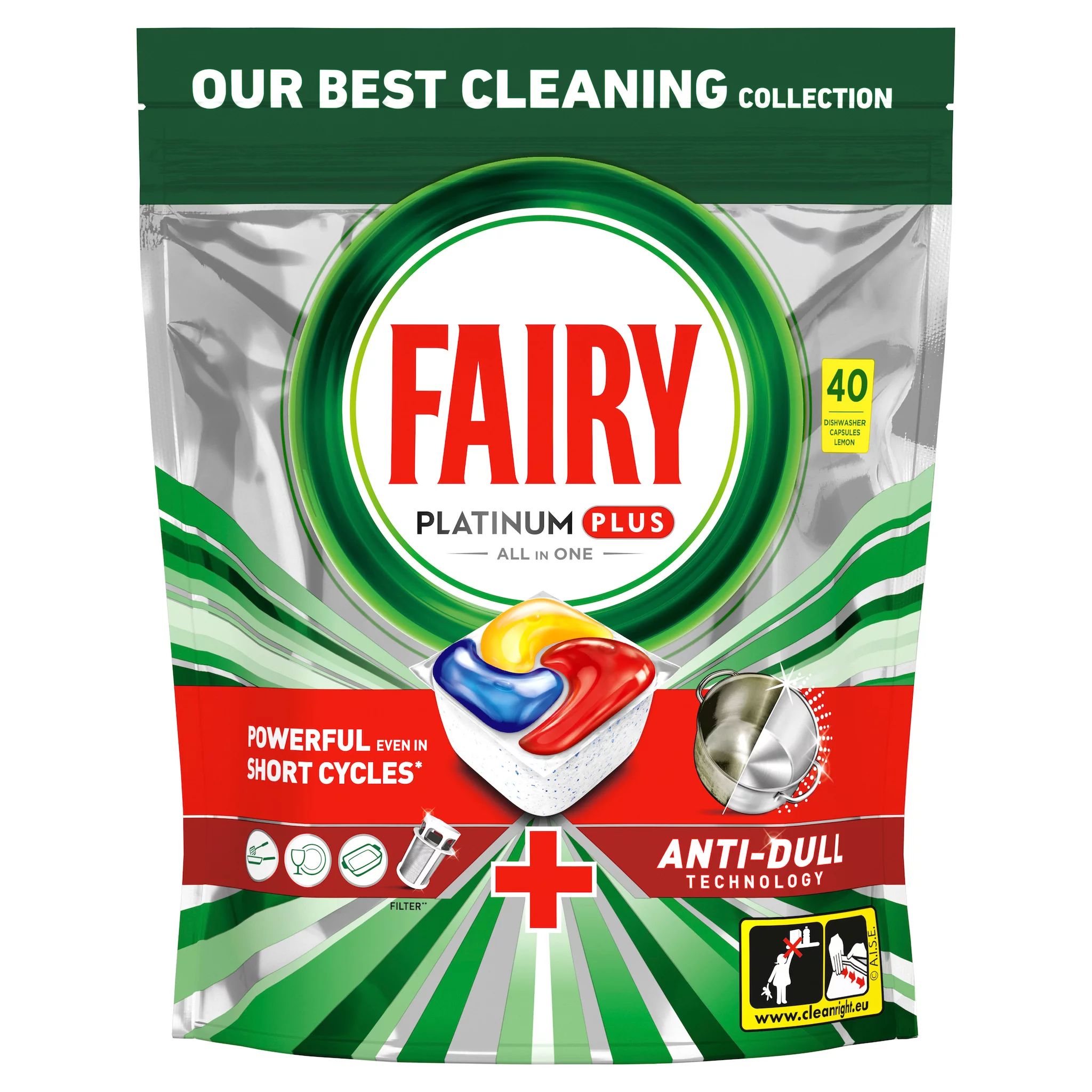 Fairy Spülmaschinen Tabs Platinum Plus Zitrone, 40 Stk.