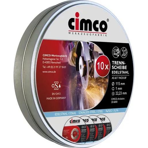 Cimco EDELSTAHL (1PA=10STK) / CIMCO TRENNSCHEIBE 115X1MM 206840