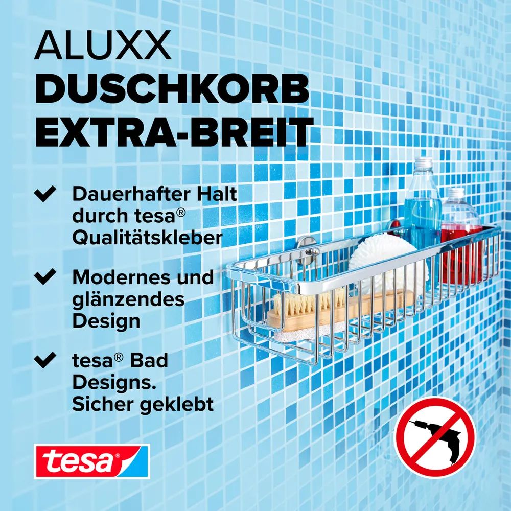 tesa® ALUXX Duschkorb, verchromt, Badaccessoire