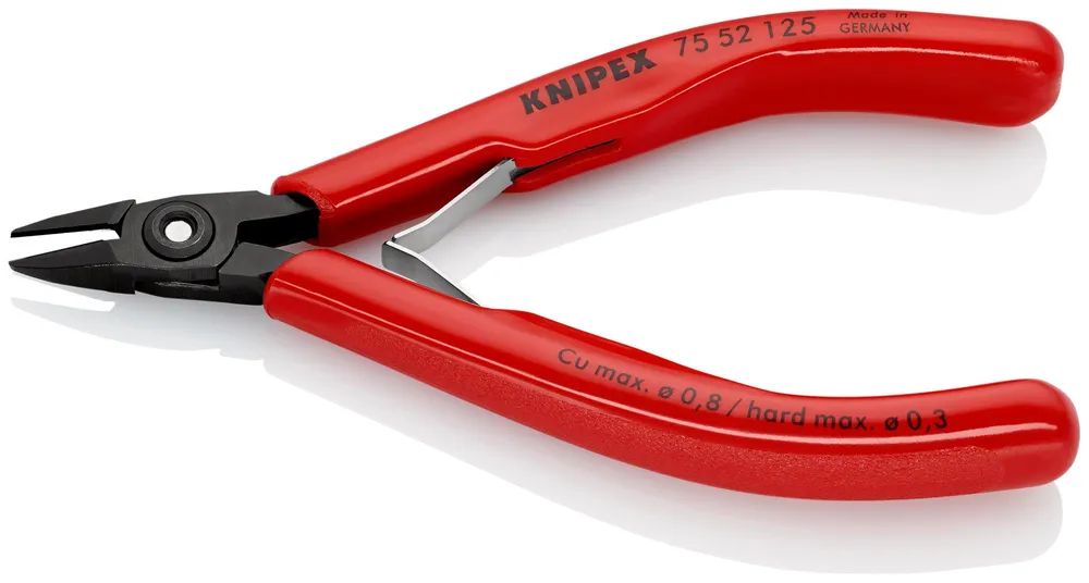 KNIPEX Elektronik-Seitenschneider mit Kunststoff-Hüllen brüniert 125 mm