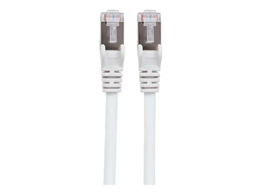 Intellinet Network Patch Cable, Cat7 Cable/Cat6A Plugs, 0.25m, White, Copper, S/FTP, LSOH / LSZH, PVC, RJ45, Gold Plated Contacts, Snagless, Booted, Lifetime Warranty, Polybag - Netzwerkkabel - RJ-45 (M)