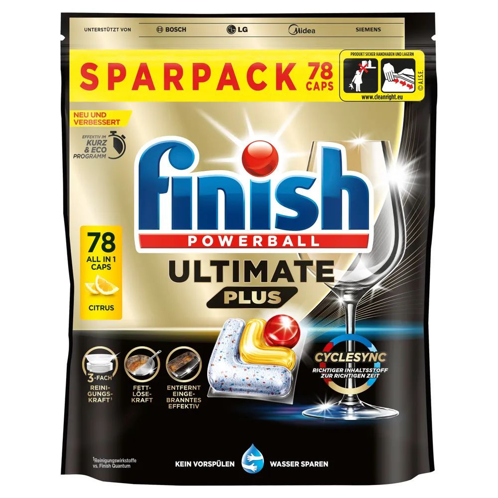 Finish Ultimate Plus Sparpack Citrus 78 Caps        