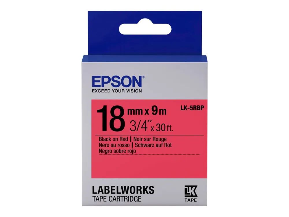 Epson LabelWorks LK-5RBP - Schwarz auf rot - Rolle (1,8 cm x 9 m)