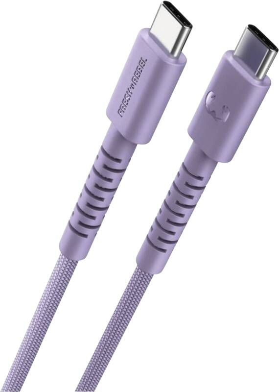 Fresh 'n Rebel USB-C zu USB-C silikon geflochtenes Kabel "FlexWave" 2m, 100W Dreamy Lilac