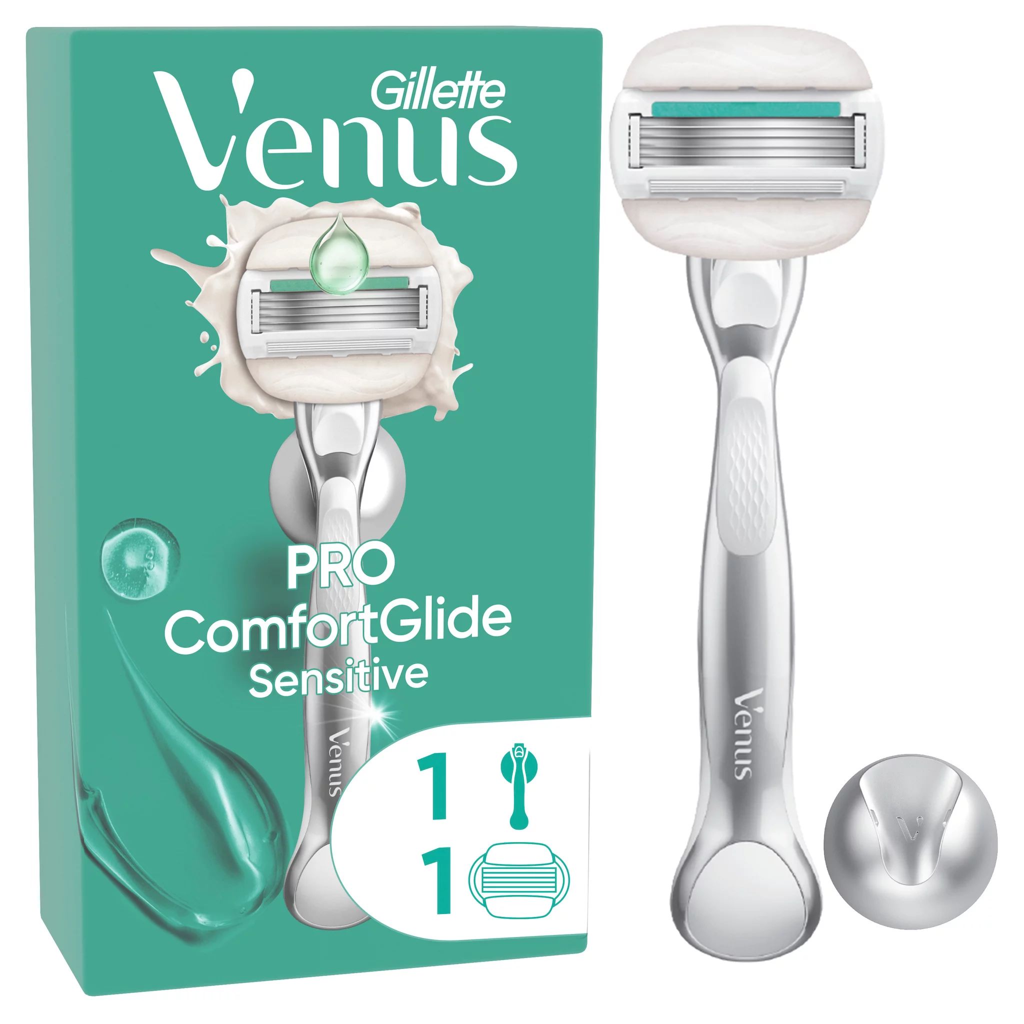 Gillette Venus Pro Comfortglide Sensitive Rasierer mit 1 Klinge + Duschhänger