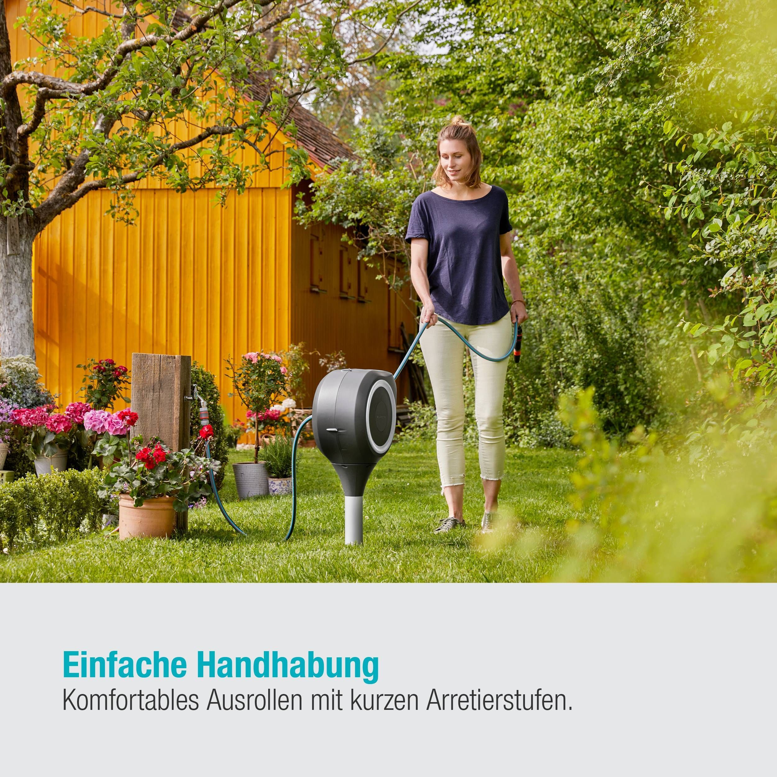 Gardena Garten-Schlauchbox RollUp S, 15 m, weiß