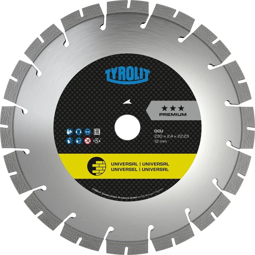 TYROLIT Diamant-Trennscheibe Premium DCU*** 125 x 2.4/10 mm Baumaterialien