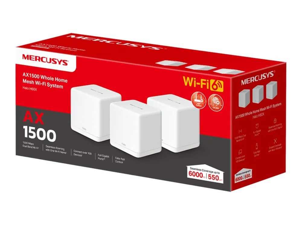 Mercusys Halo H60X V1 - WLAN-System - (3 Router)