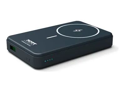 PORT Designs PORT Connect - Induktive Power Bank - Li-Pol - 10000 mAh - 37 Wh - 20 Watt - 2.4 A - PD - 2 Ausgabeanschlussstellen (USB Typ A, USB-C)