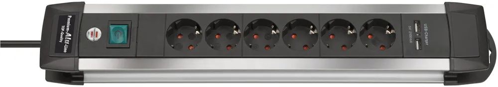 Brennenstuhl Premium-ALU-Line 6fach schwarz *DE*