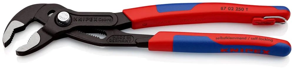 KNIPEX Cobra® Hightech-Wasserpumpenzange mit 2K-Hüllen, mit integrierter Befestigungsöse 250 mm