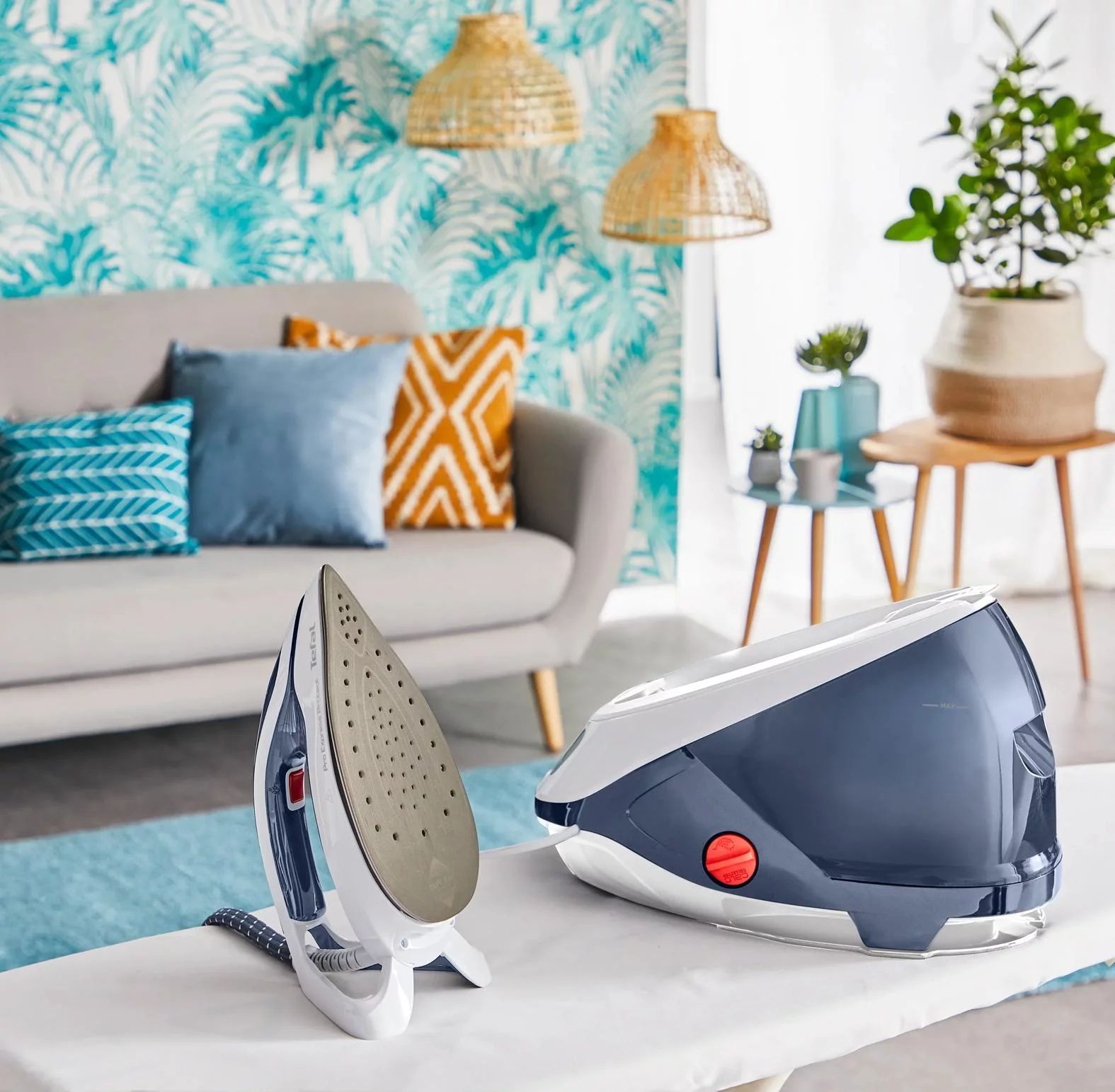 Tefal GV9225 Dampfbügelstation Pro Express Protect - Blaugrau/Weiß