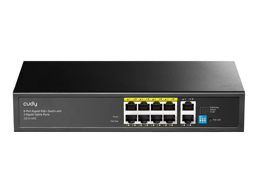 CUDY GS1010PE - 2.0 - Switch - 8 x 10/100/1000 (PoE)