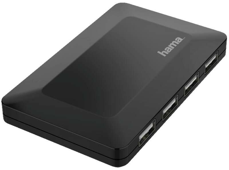 Hama 200122 USB-Hub, 4 Ports, 480 Mbit/s,+Power