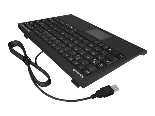 KeySonic ACK-540U+ (UK) Mini-Tastatur - SoftSkin - Smart-Touchpad - USB - schwarz - Mini - Kabelgebunden - USB - Membran Key Switch - QWERTY - Schwarz