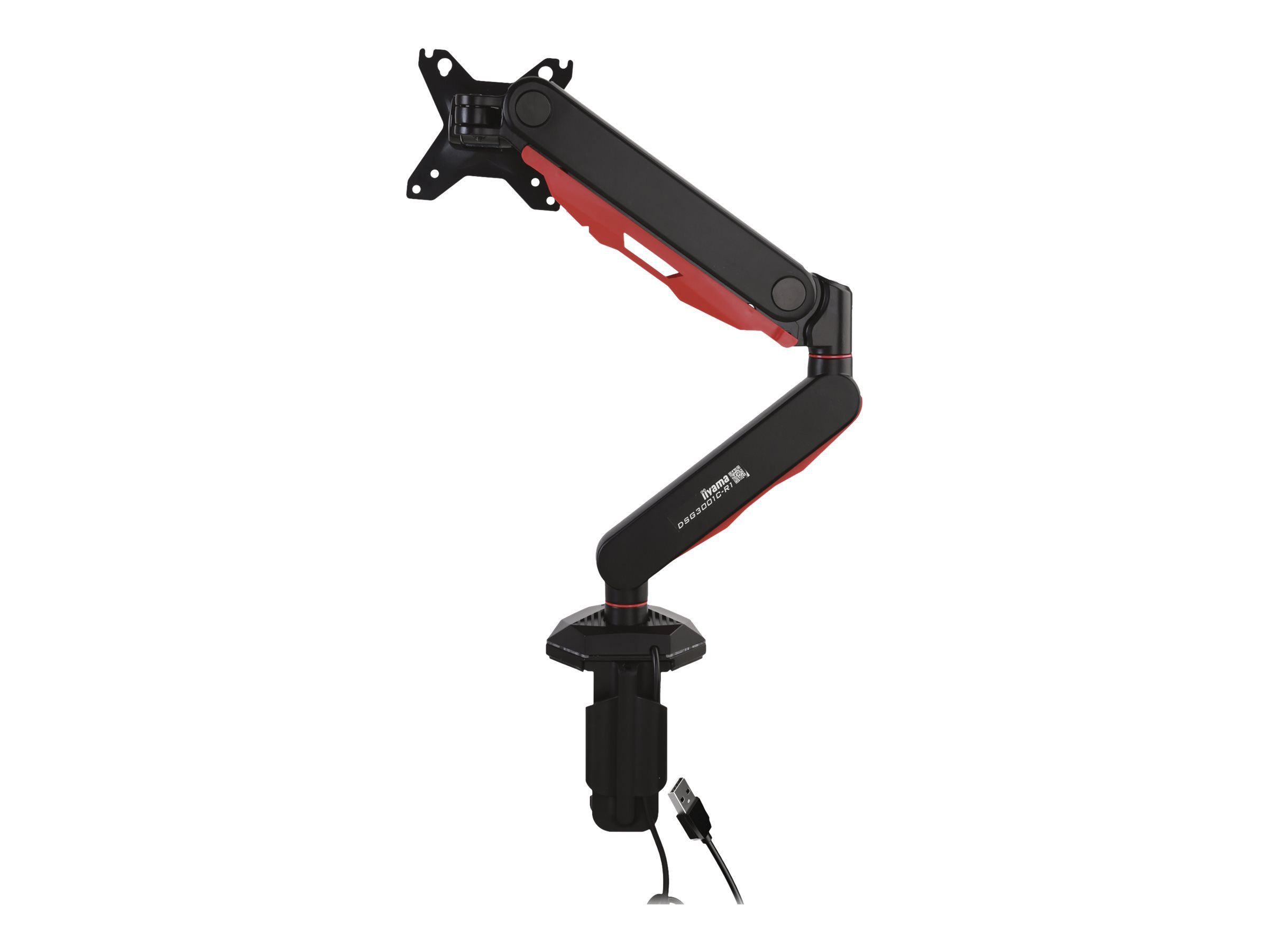 Iiyama DSG3001C-R1 - Befestigungskit - einstellbarer Arm - für LCD-Display - Schwarz, Dynamic Red - Bildschirmgröße: 43.2-76.2 cm (17"-30")
