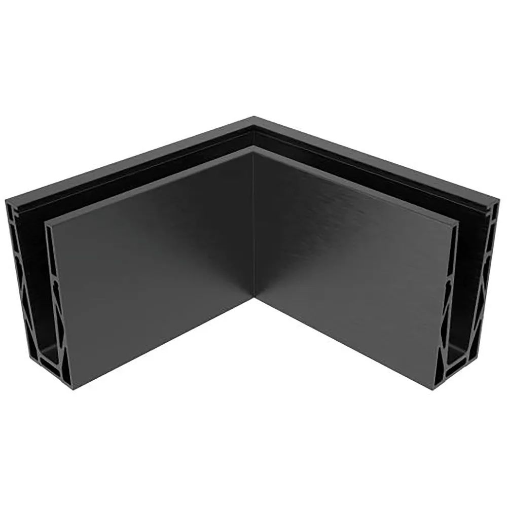 ECONOMY Außenecke für Bodenprofile 0004 ECO, Aluminium schwarz eloxiert