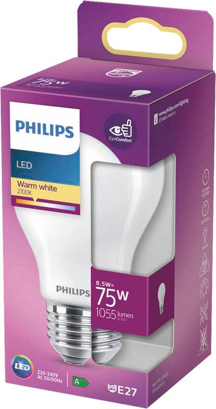 Philips LED classic 75W E27 WW A60 FR ND SRT4