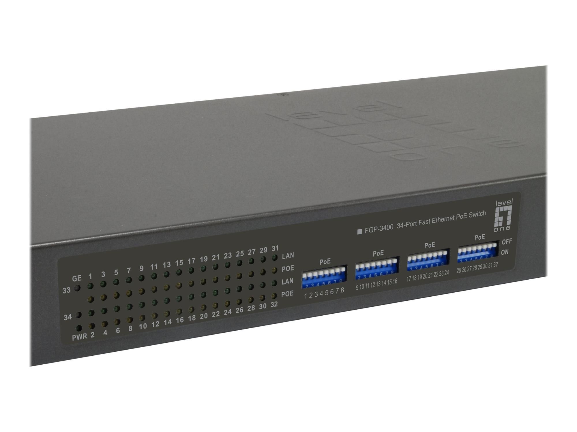 LevelOne FGP-3400W250 - Switch - 32 x 10/100 (PoE+)