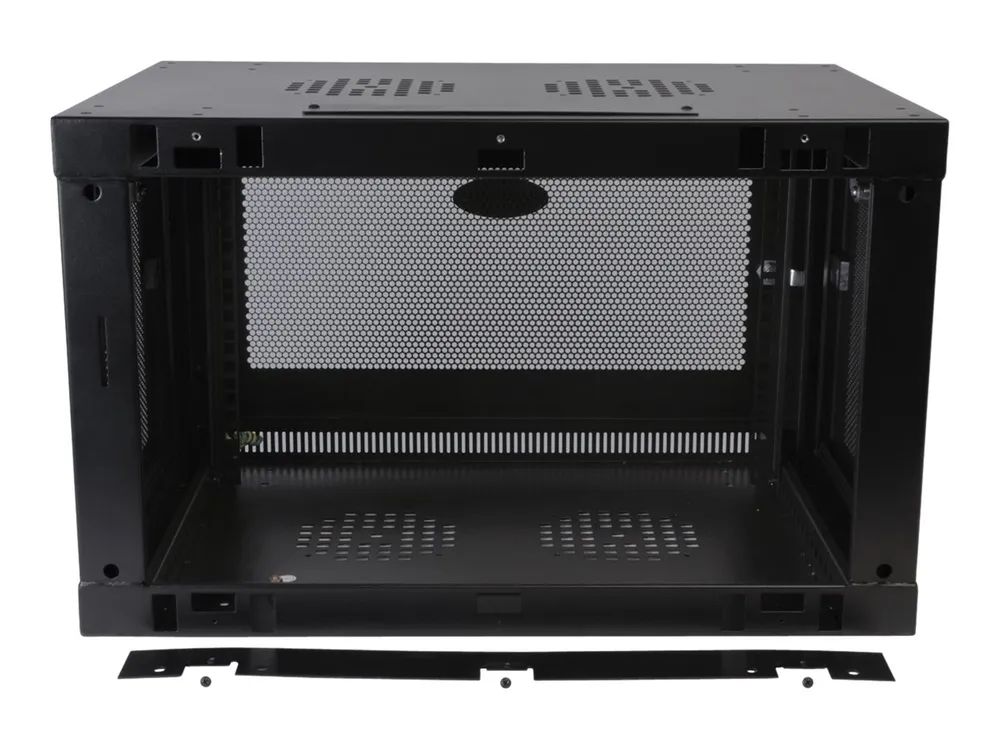 Tripp Eaton Tripp Lite Series SmartRack 6U Low-Profile Switch-Depth Wall-Mount Rack Enclosure Cabinet - Schrank Netzwerkschrank - geeignet für Wandmontage, Boden montierbar - Schwarz - 6U - 48.3 cm (19")
