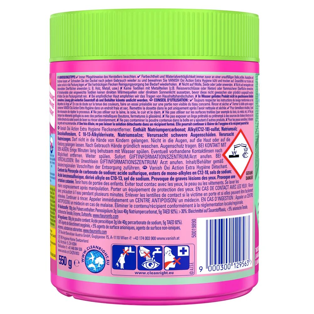 Vanish Oxi Advance Extra Hygiene Pulver 550g