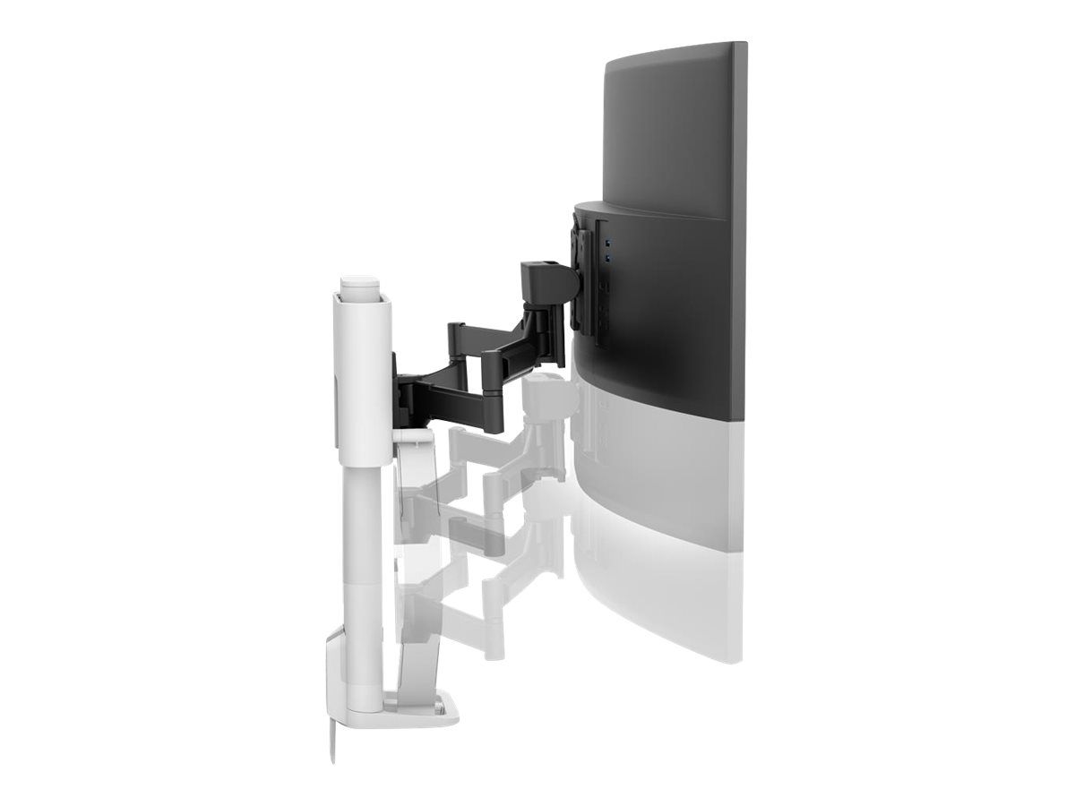 Ergotron TRACE - Befestigungskit (Pivot, Basis, VESA-Abstandshalter, Hubsäule, Verlängerungsarm, 2-teilige Tischklemme, Kabelmanagement-Kanal) - Konstante Krafttechnologie - für LCD-Display - weiß - Bildschirmgröße: 54.6-96.5 cm (21.5-38")