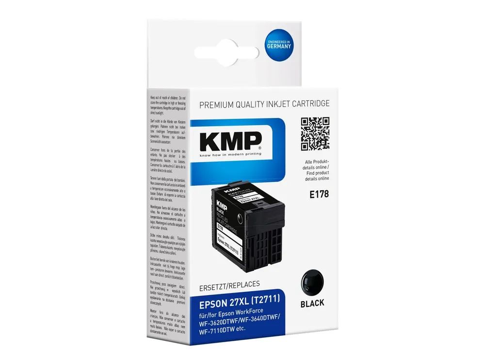 KMP E178 - 18 ml - Schwarz - kompatibel - Tintenpatrone (Alternative zu: Epson 27XL, Epson C13T27114010)