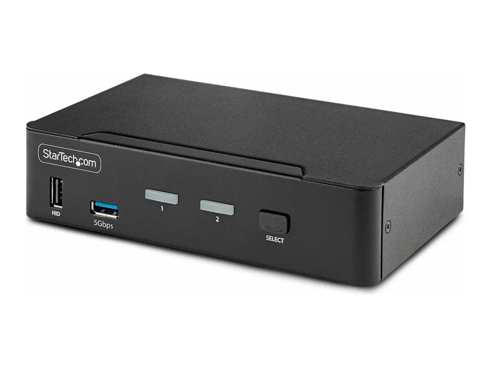 StarTech.com 2-Port DisplayPort KVM Switch, 8K 60Hz / 4K 144Hz, Single Display, DP 1.4, 2x USB 3.0 Ports, 4x USB 2.0 HID Ports, Push-Button & Hotkey Switching, TAA Compliant - OS Independent, Metal Housing (D86A2-2-PORT-8K-KVM)