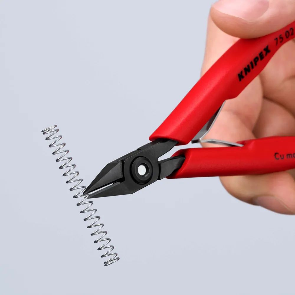 KNIPEX Elektronik-Seitenschneider mit Kunststoff-Hüllen brüniert 125 mm