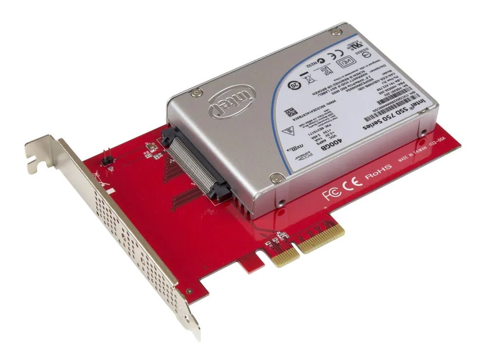 StarTech.com U.2 auf PCIe Adapter für 2,5" U.2 NVMe SSD - SFF 8639 - 4x PCI Express 3.0 - NVMe PCIe Adapter - U.2 PCIe Karte - Schnittstellenadapter - 2.5" (6.4 cm)