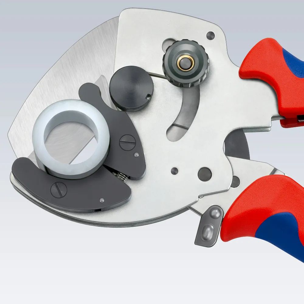 KNIPEX Rohrschneider für Verbund- und Kunststoffrohre mit Mehrkomponenten-Hüllen verchromt 210 mm