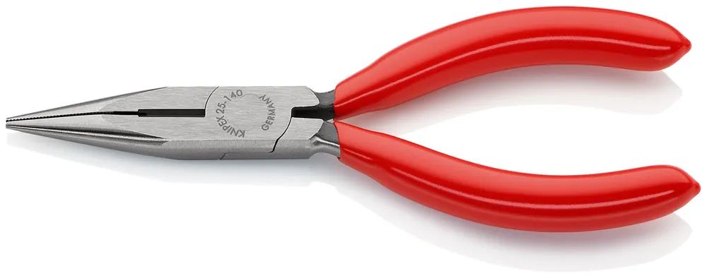 KNIPEX Flachrundzange mit Schneide (Radiozange) mit Kunststoff überzogen schwarz atramentiert 140 mm