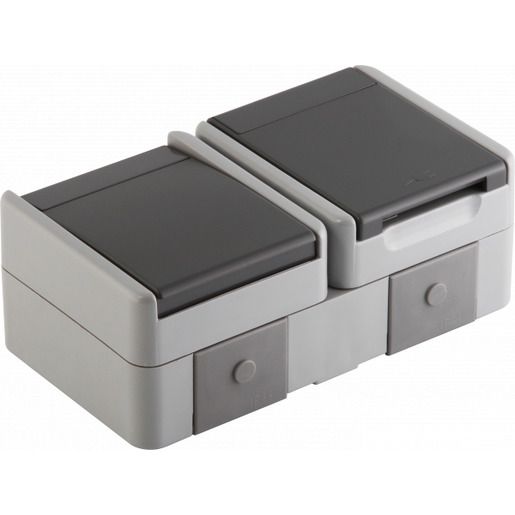 TEM STECKD+SCHALT 16A+10A GY / TEMCAT CF12GY-U IP44 SET CF12GY-U