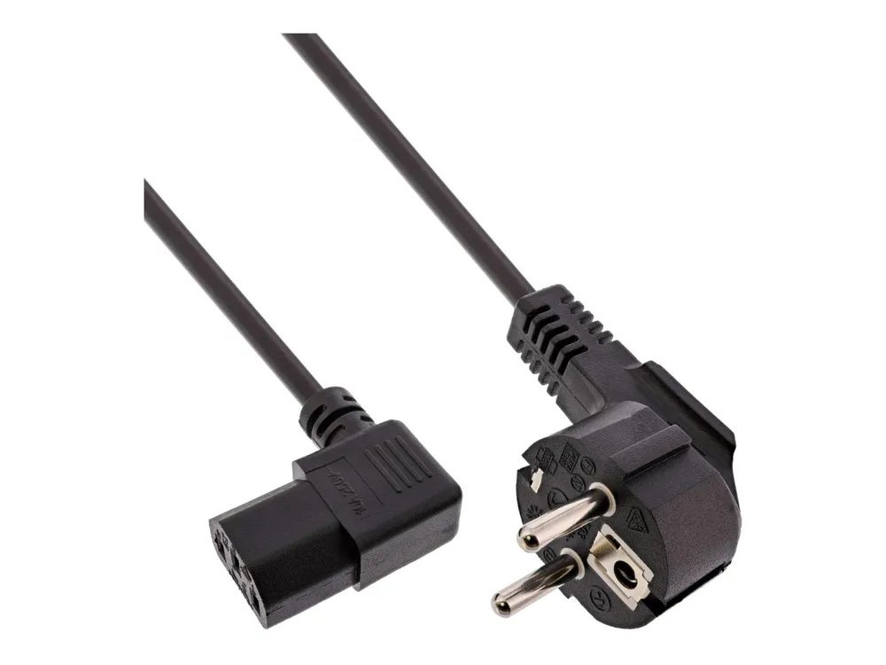 InLine 35er B-Pack Netzkabel - Schutzk. gew. / C13 rechts abgew. - schwarz - 1,8m