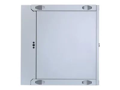Intellinet Network Cabinet, Wall Mount (Double Section Hinged Swing Out), 12U, Usable Depth 385mm/Width 465mm, Grey, Flatpack, Max 30kg, Swings out for access to back of cabinet when installed on wall, 19", Parts for wall install (eg screws/rawl plug