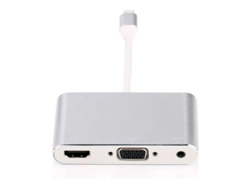 MicroConnect LIGHT-HUB4 - Lightning - 3.5mm - 480 Mbit/s - Silber - 0,1 m - China