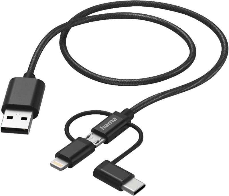 Hama USB-Kabel 201536 3in1micrUSB Kabel+USB-C+LTG,1,5m