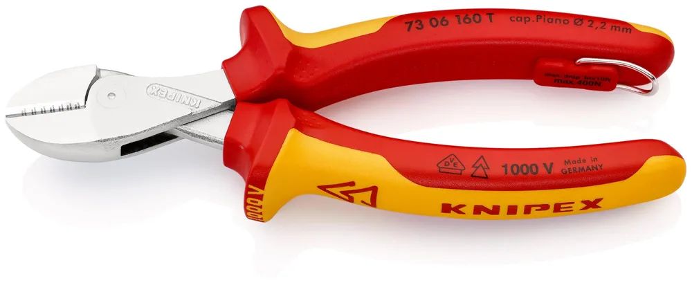 KNIPEX 73 06 160 T X-Cut® Kompakt-Seitenschneider isoliert mit 2K-Hüllen 160 mm